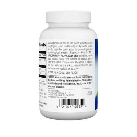 Planetary Herbals, Full Spectrum Ashwaganda, 570 Mg, 120 Tabs Planetary Herbals