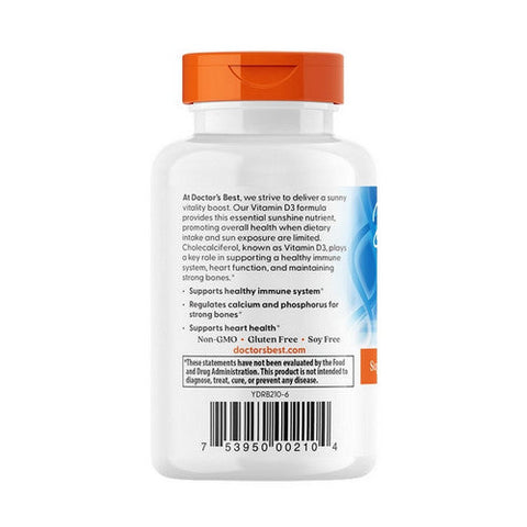 Doctors Best, Vitamin D3, 50 Mcg, 180 Softgels Doctors Best