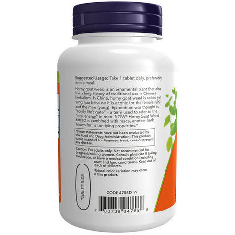 Now Foods, Horny Goat Weed Extract, 750 mg, 90 Tabs Now Foods
