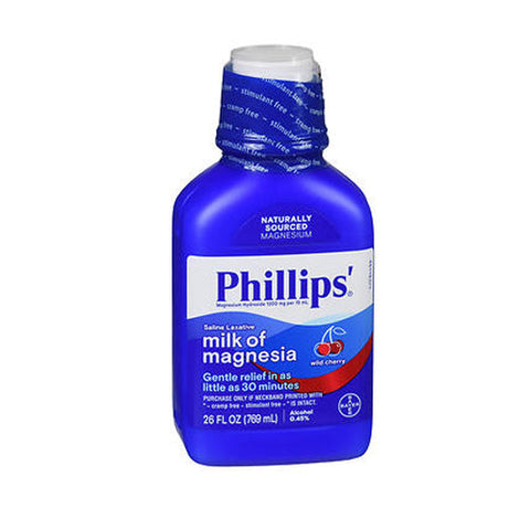 Philips, Milk Of Magnesia Magnesium Hydroxide Saline Laxative Wild Cherry, 1200 Mg, 26 Oz Philips